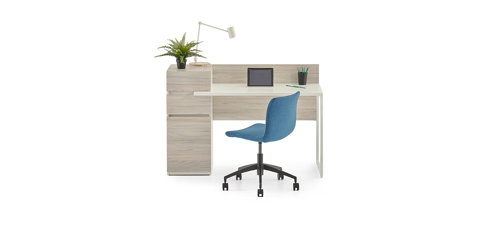 Mila Single Home Office Desk With Cabinet