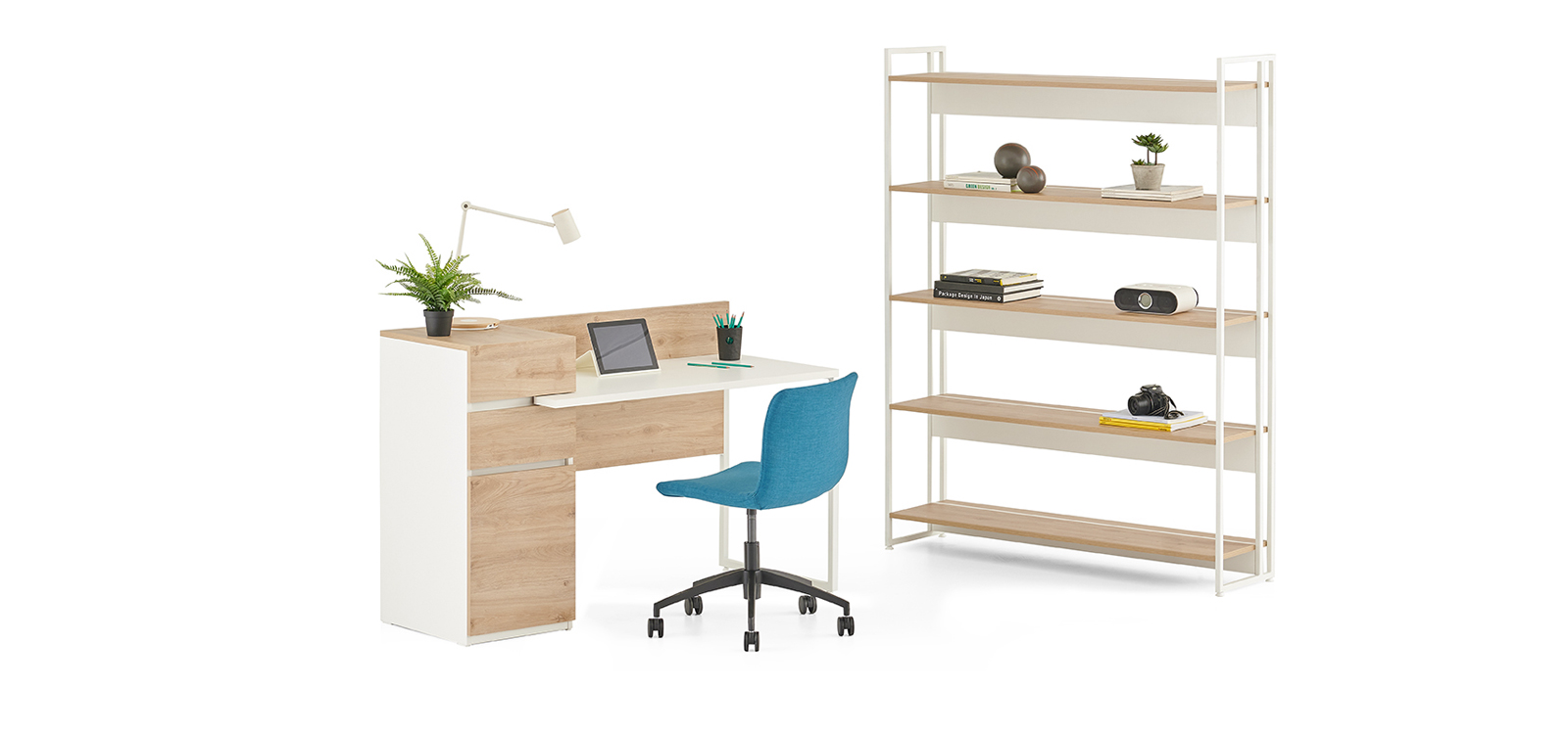 Mila Single Home Office Desk With Cabinet