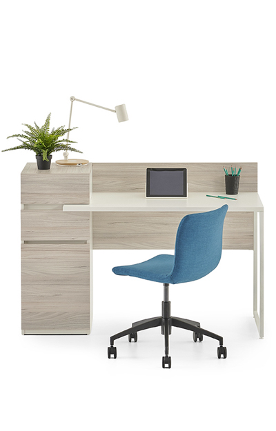 Mila Single Home Office Desk With Cabinet