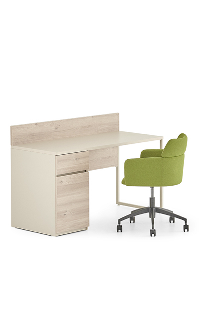 Mila Single Home Office Desk with Caisson