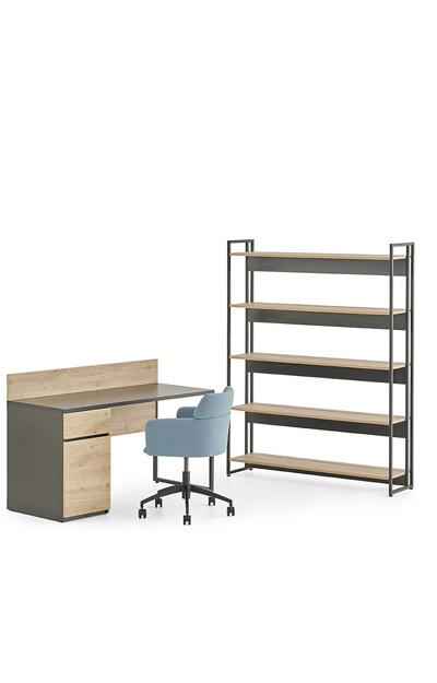 Mila Single Home Office Desk with Caisson